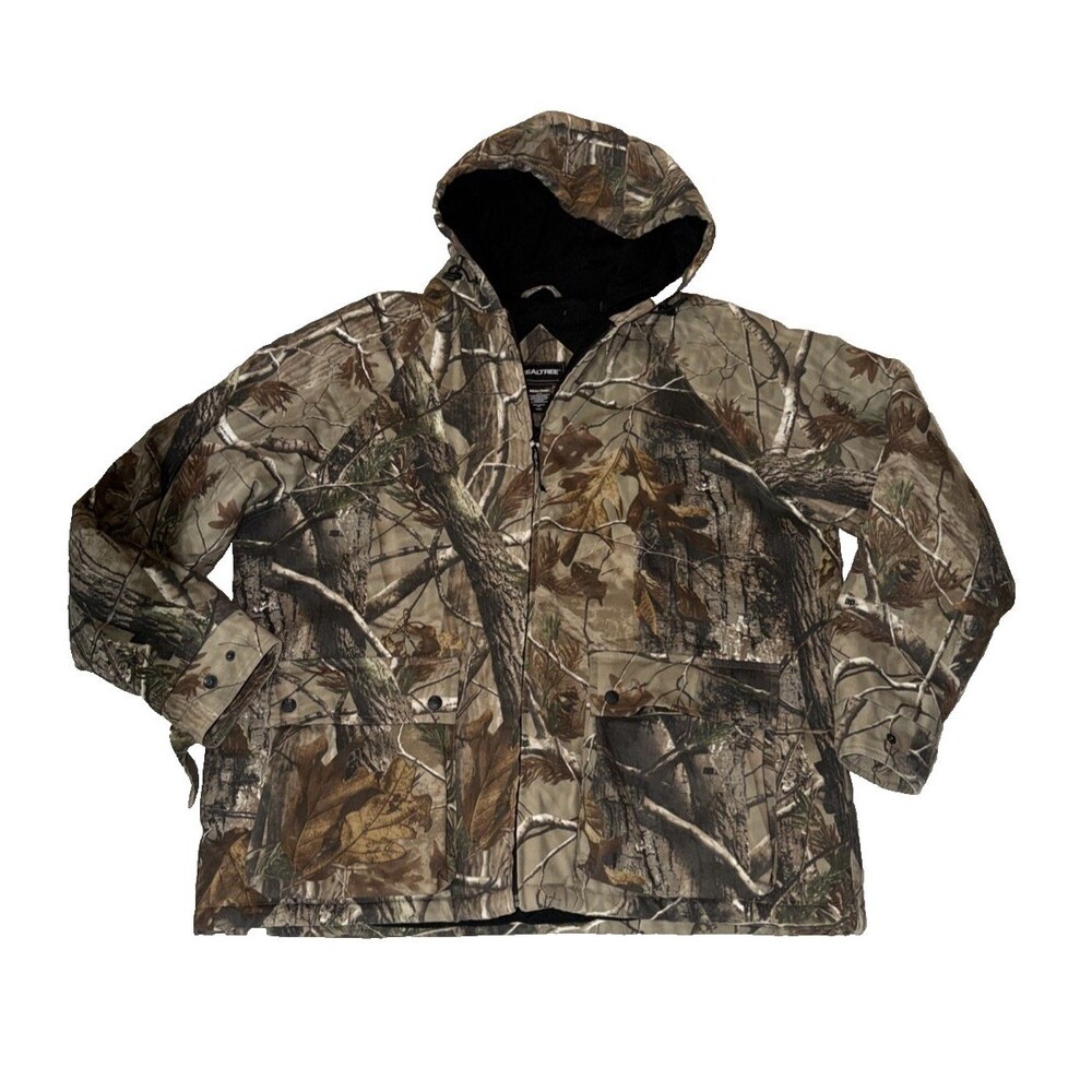 Real Tree Men's Hooded Full Zip Hunting Jacket Camo Size XL Quilt